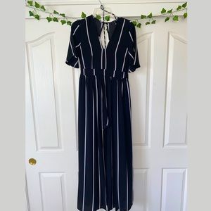 Black and White striped Skirt and Short Jumpsuit